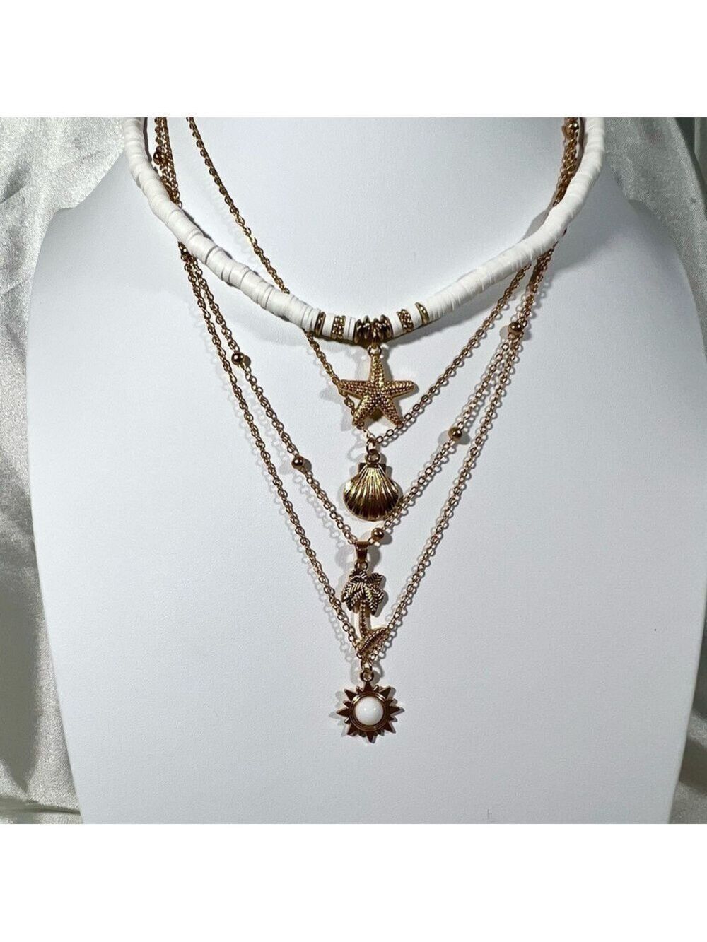 Ocean Beach Theme Layered Necklace